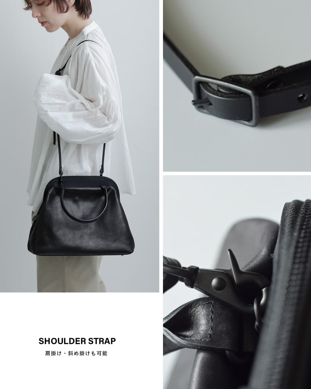 Ense(アンサ)キップレザー がま口 2way ショルダー バッグ Sサイズ “gamaguchi bag S” pens-502