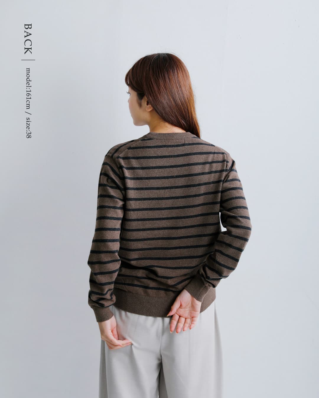 NOUVELLES DU PARADISムーコットン ボーダー クルーネック プルオーバー pk23302b