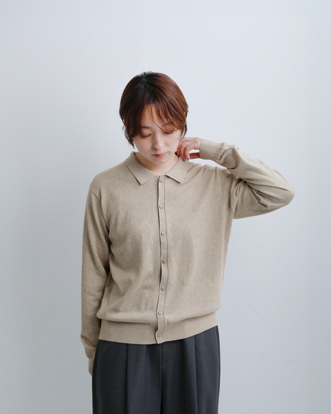 NOUVELLES DU PARADIS(ヌーベル ドゥ パラディ)ムーコットン ポロ カーディガン pk25301