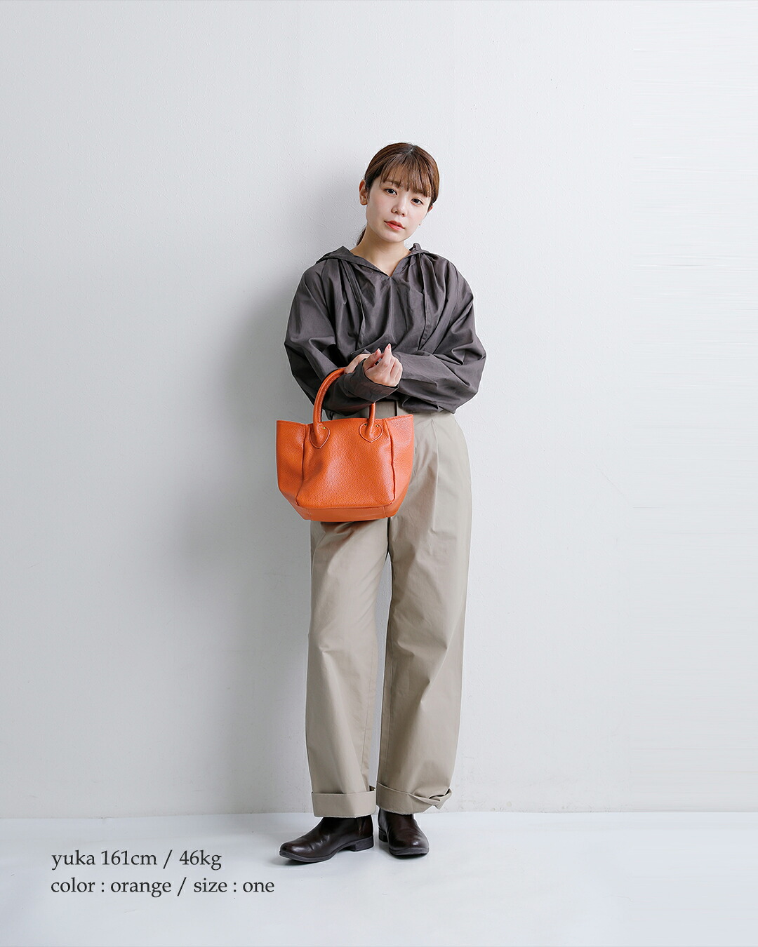 MARINE DAY(マリンデイ)イタリーシュリンク カウレザー トートバッグ PLUM plum
