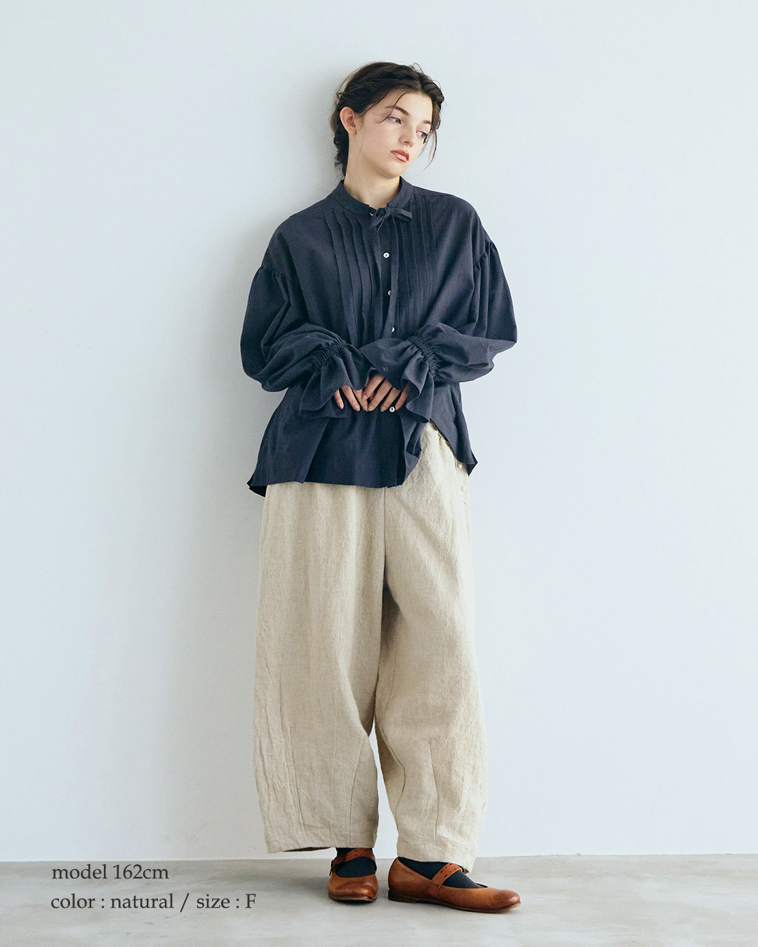 MAGALIトリプルウォッシュリネン アンティークパンツ 