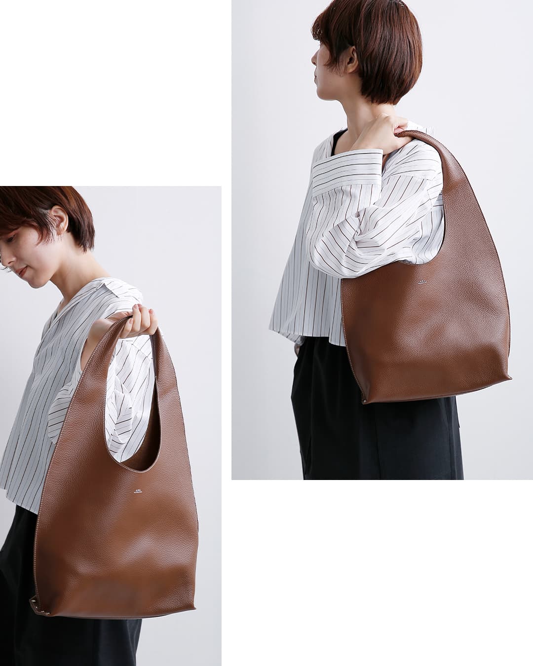 A.P.C.(アー・ペー・セー)グレインレザー ショルダーバッグ LE NEIGE pxcbc-f67043