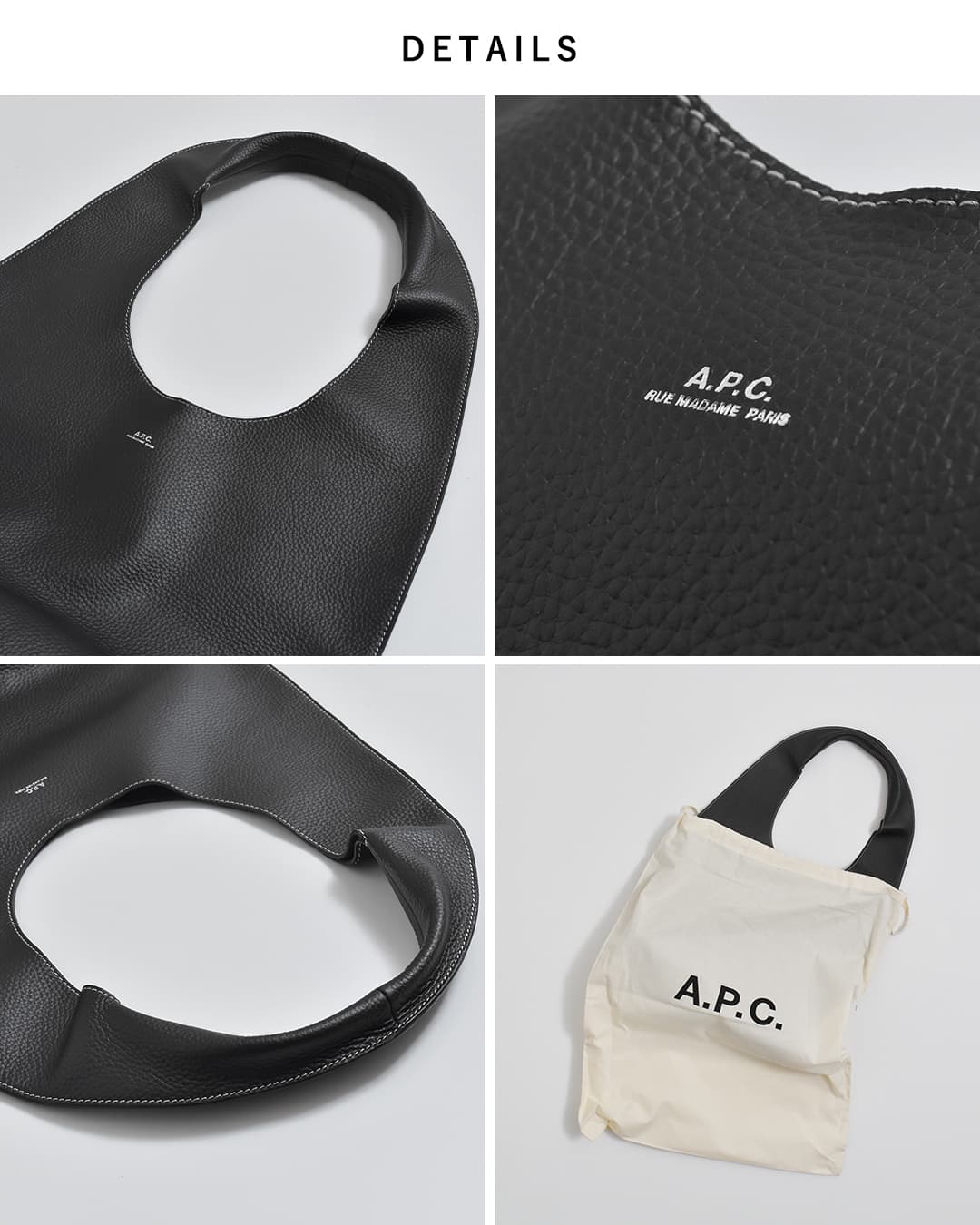 A.P.C.(アー・ペー・セー)グレインレザー ショルダーバッグ LE NEIGE pxcbc-f67043