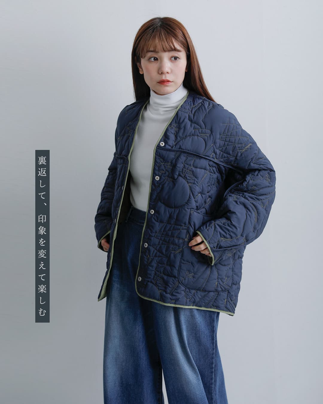 manipuri(マニプリ)リバーシブル キルティング ジャケット quilting-jacket