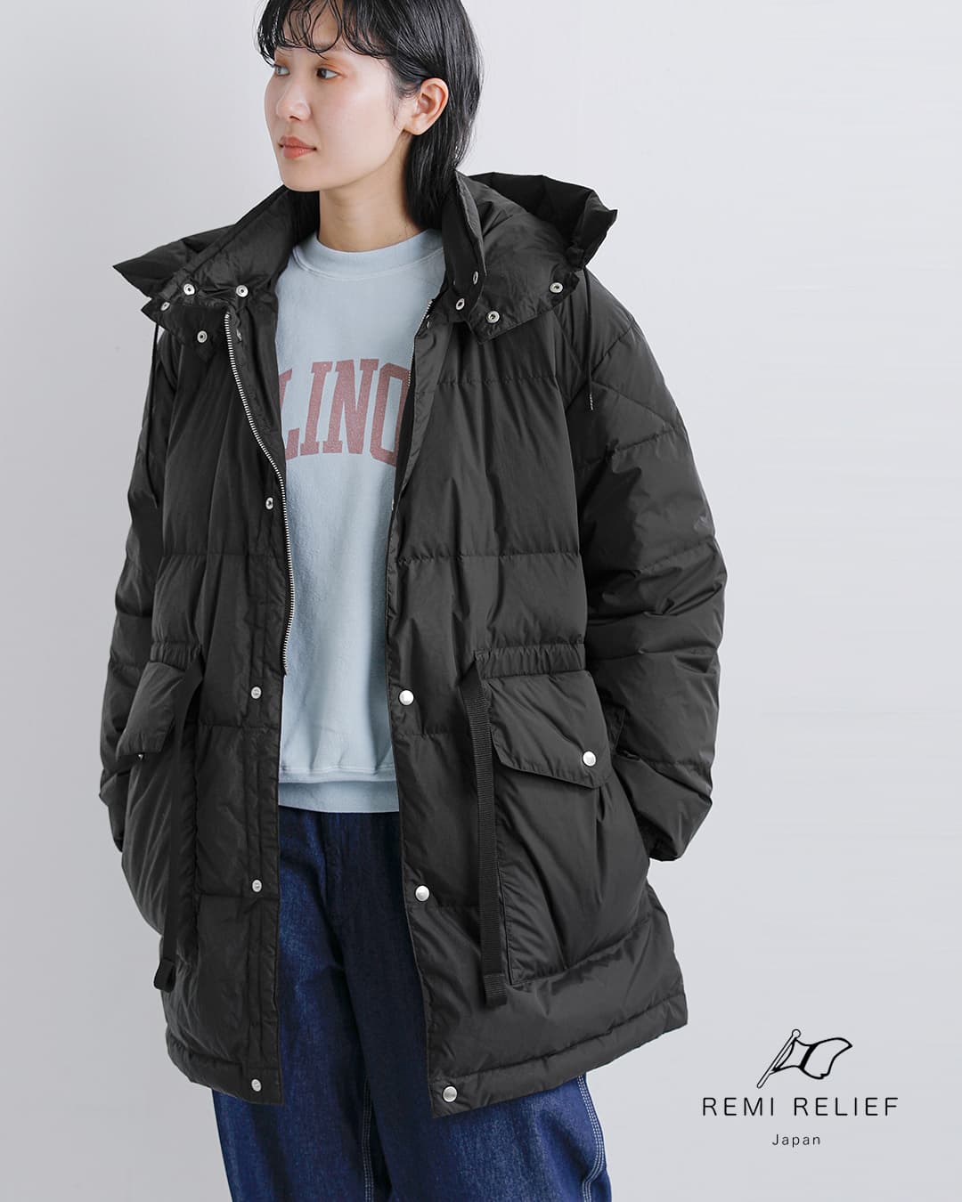 Reluxうれっこ 2026aw新作]REMI RELIEF レミレリーフ ヴィンテージ ダウンロング