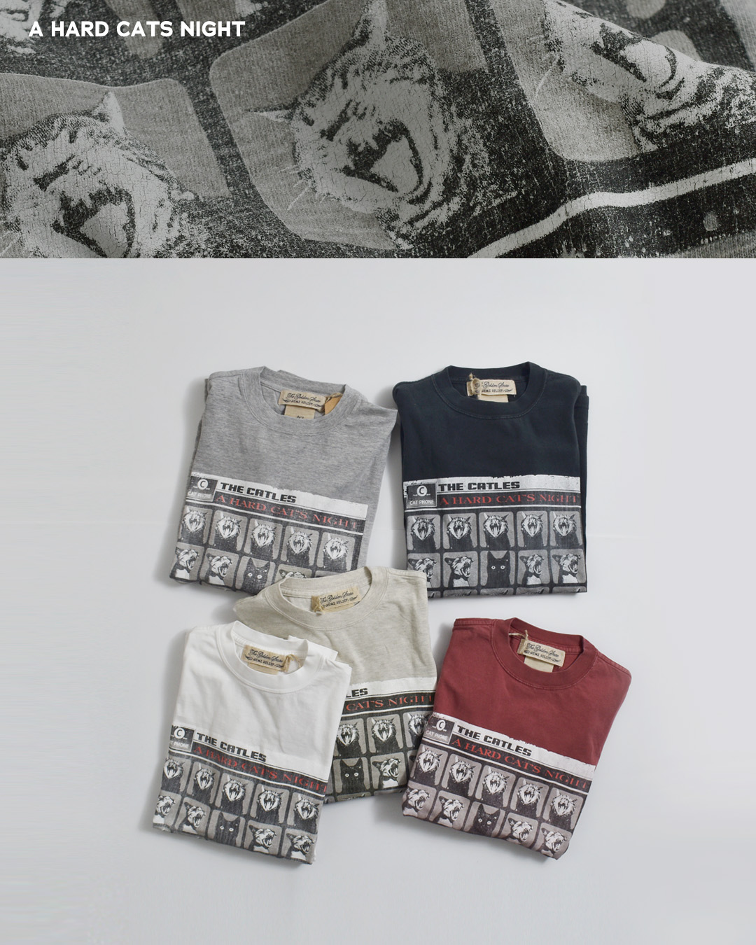 REMI RELIEF(レミレリーフ)ハードSP加工 天竺長袖Tシャツ A HARD CATS NIGHT rn31393138
