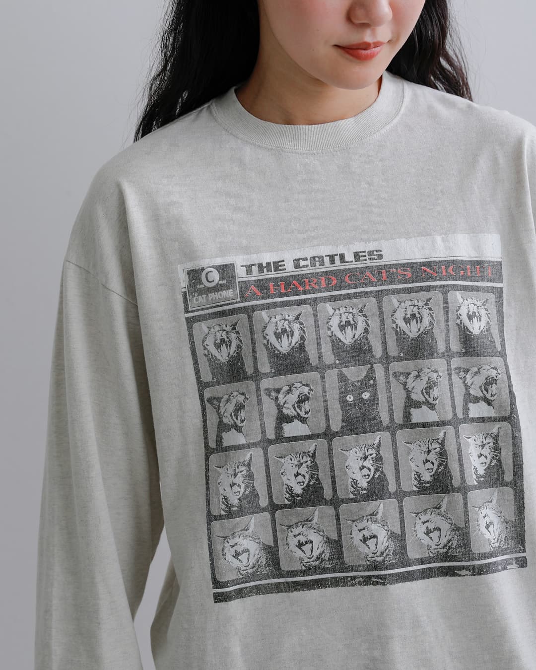 REMI RELIEF(レミレリーフ)ハードSP加工 天竺長袖Tシャツ A HARD CATS NIGHT rn31393138