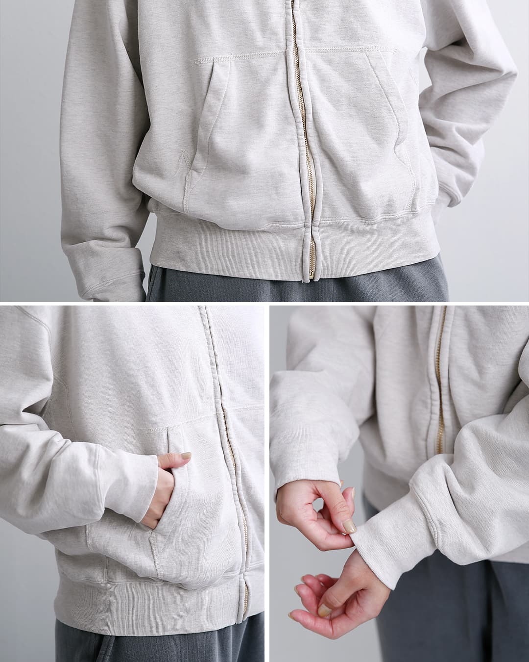 REMI RELIEF(レミレリーフ)SP加工 裏毛 ジップパーカー New Fit rn6033sdr