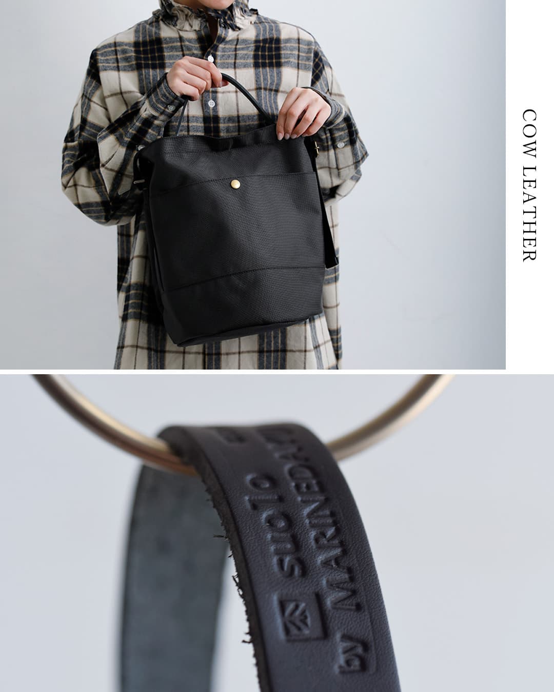 MARINE DAY66ナイロン×姫路レザー ショルダーバッグ ROOTS roots-nylon