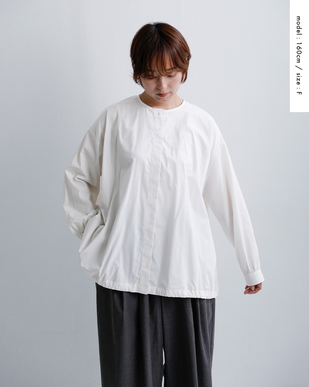 STAMP AND DIARYスーピマコットン ドローストリング付き ブラウス sd602aw41