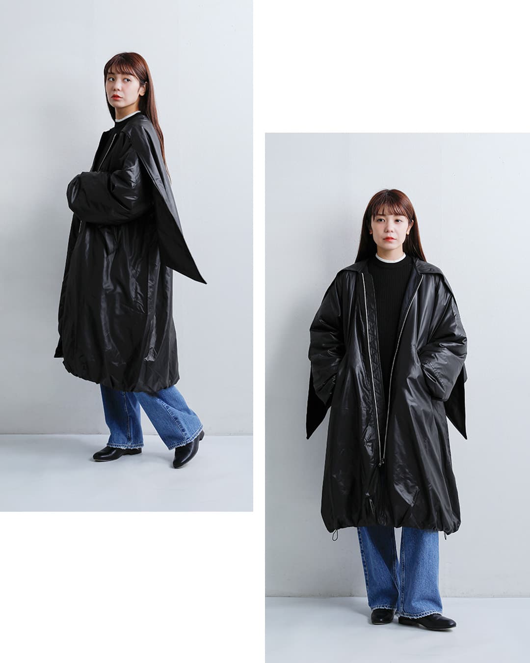 ALWELシンサレート 中綿 スカーフディテール パデッドコート si-1