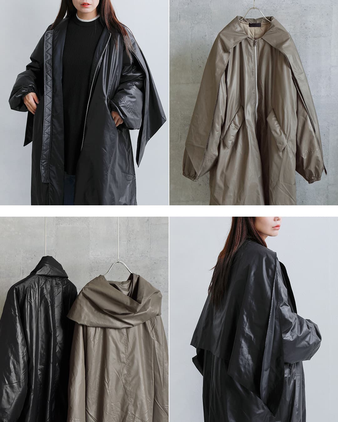 ALWELシンサレート 中綿 スカーフディテール パデッドコート si-1
