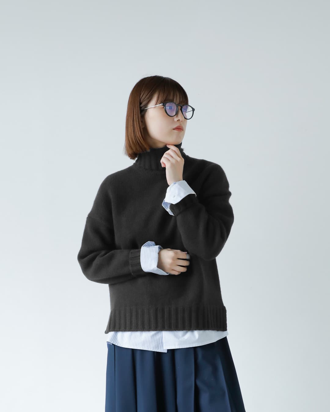 SLOANE(スローン)ジーロンラム×カシミヤ ドロップショルダー セーター sl11w-063
