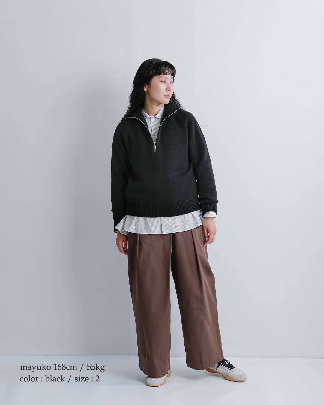 SLOANEウール 天竺 ZIP ニットトップス sl11w-1267