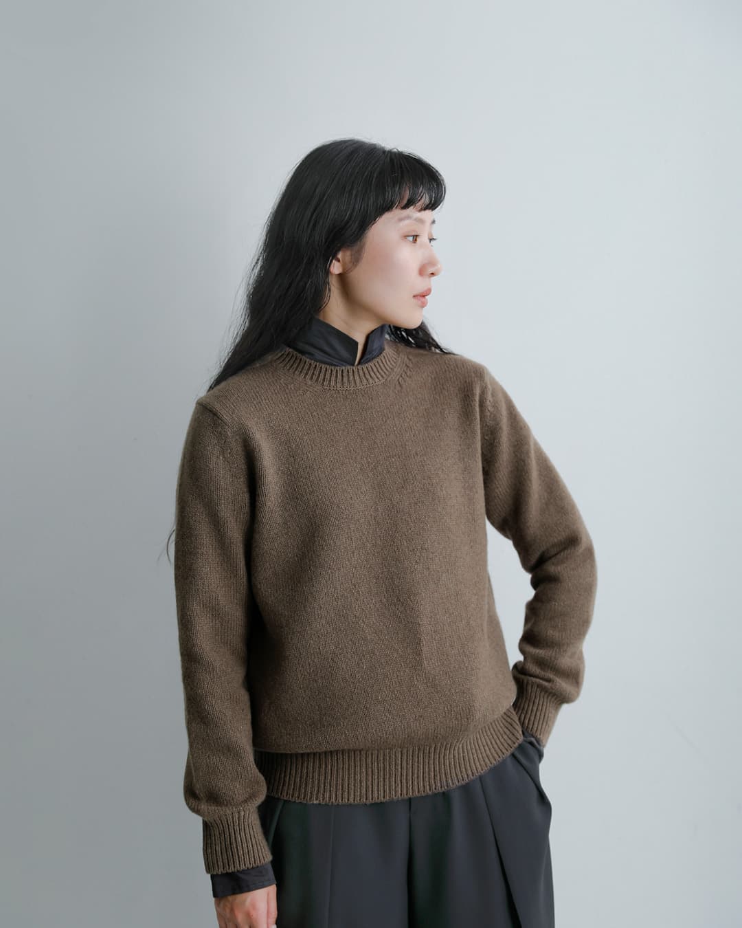 SLOANE(スローン)ジーロンラム×カシミヤ クルーネック セーター sl11w-1300