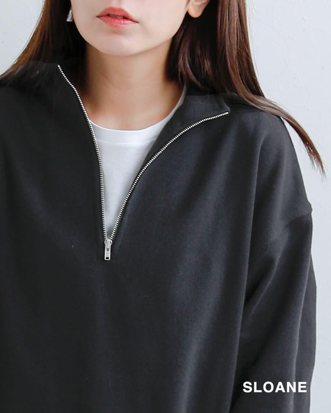 SLOANE(スローン)コットン裏毛 ZIPワンピース sl11w-t1278