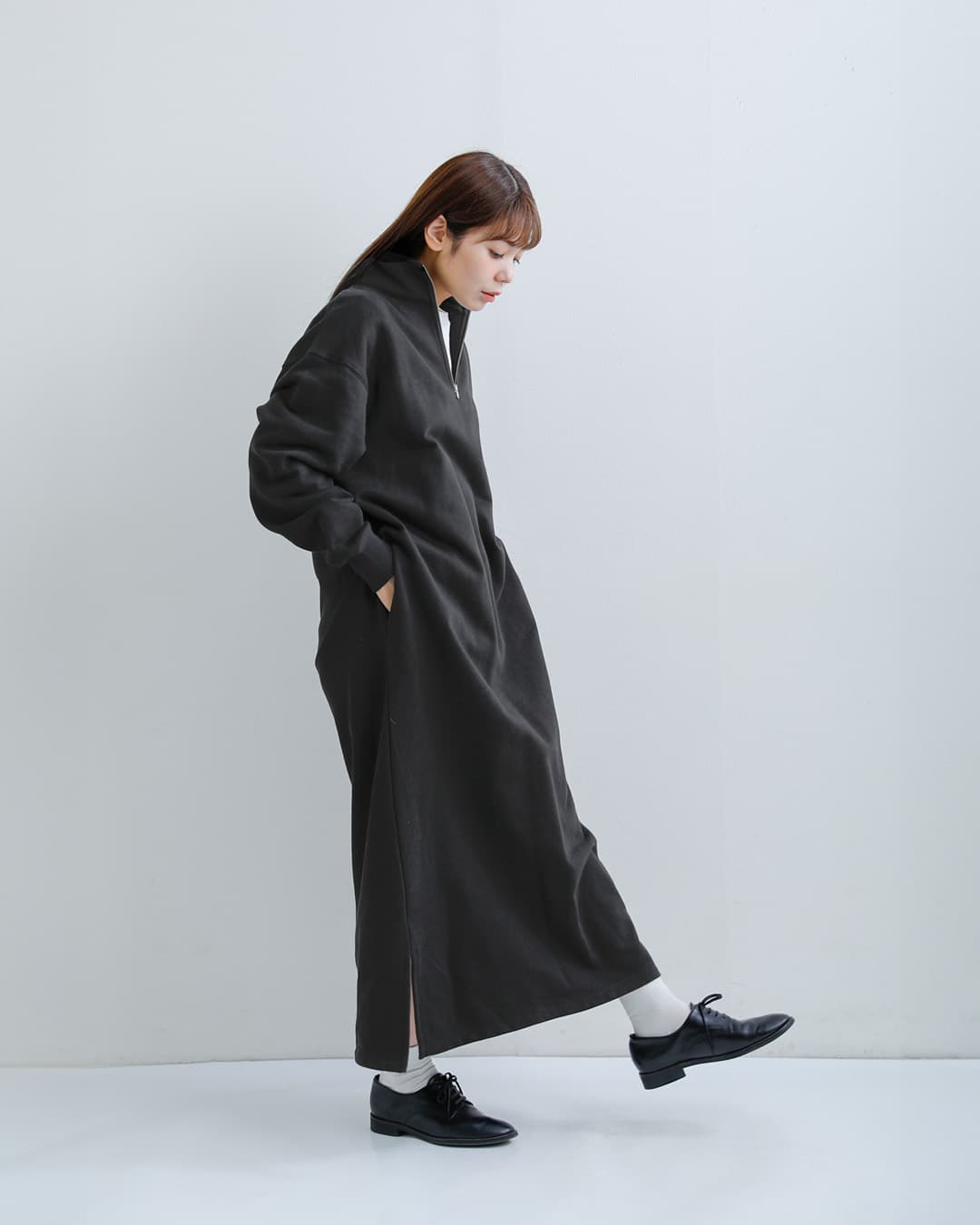 SLOANE(スローン)コットン裏毛 ZIPワンピース sl11w-t1278