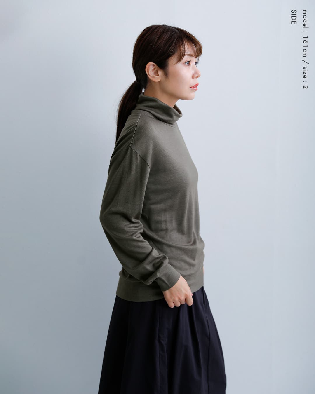 SLOANEウール天竺 タートルネック 長袖 ニット Tシャツ sl8w-t528-same1