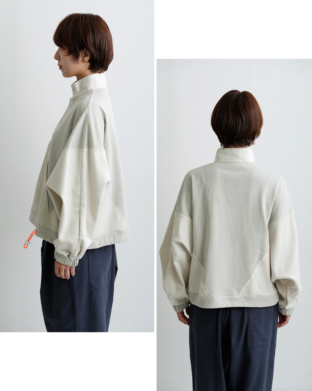sneeuwコットン ハーフスナップ プルオーバー snw34-07
