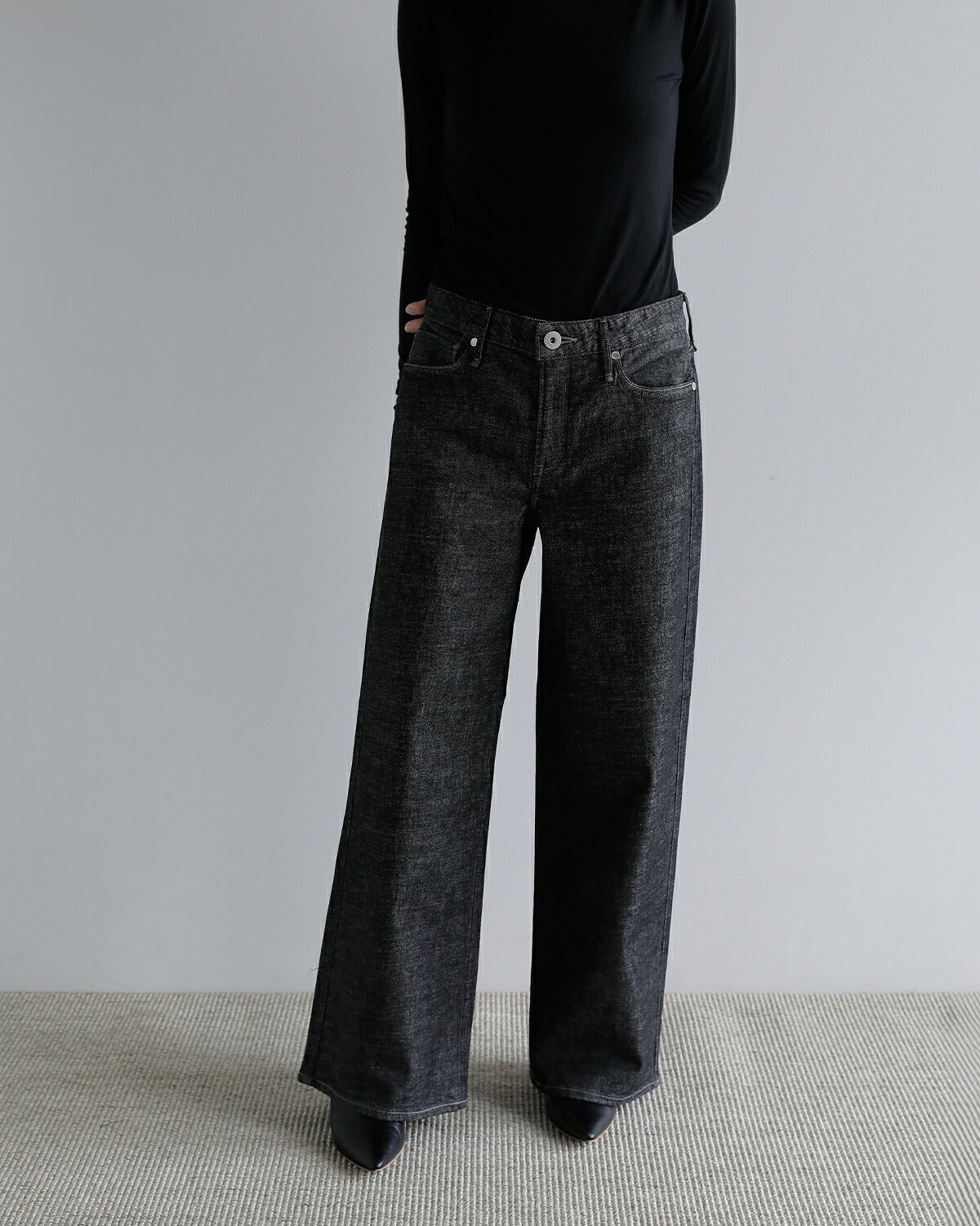 upper hights(アッパーハイツ)ワイド ストレート ストレッチ デニム パンツ THE STELLA AURA stella-aura