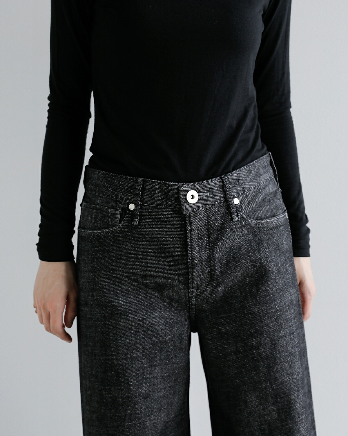 upper hights(アッパーハイツ)ワイド ストレート ストレッチ デニム パンツ THE STELLA AURA stella-aura
