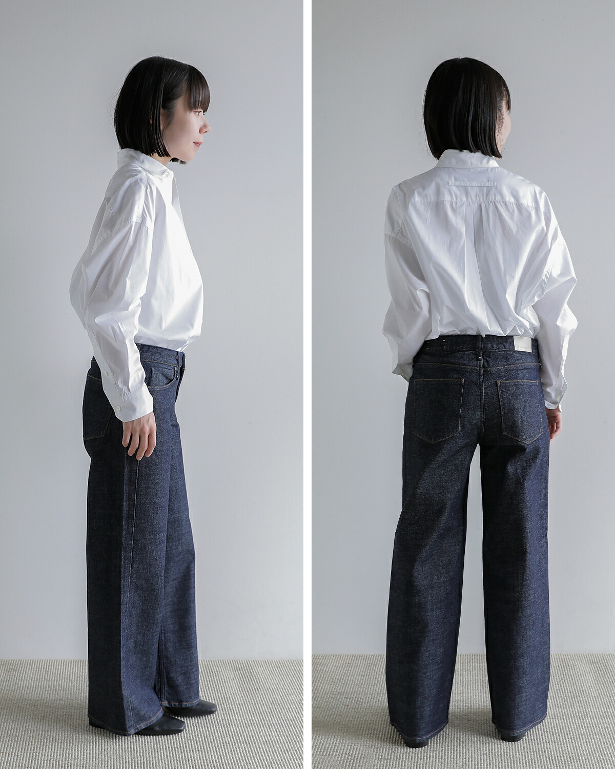 upper hights(アッパーハイツ)ワイド ストレート ストレッチ デニム パンツ THE STELLA AURA stella-aura