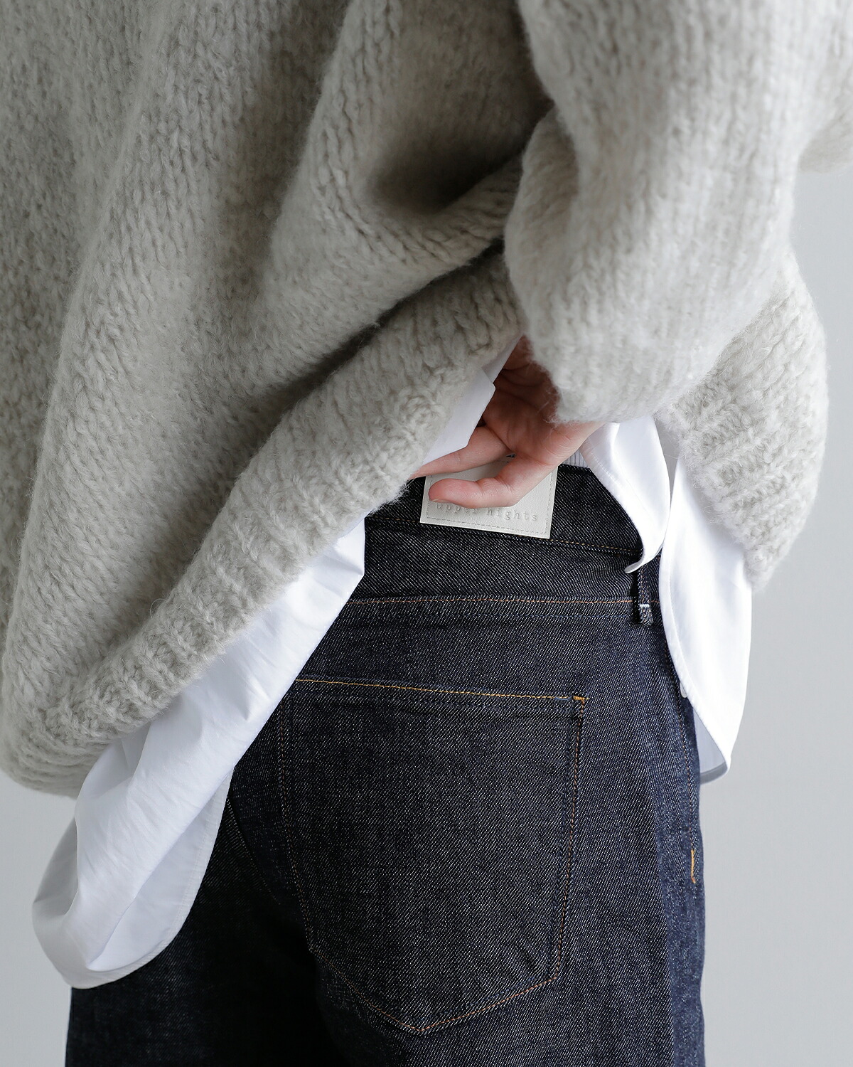 upper hights(アッパーハイツ)ワイド ストレート ストレッチ デニム パンツ THE STELLA AURA stella-aura