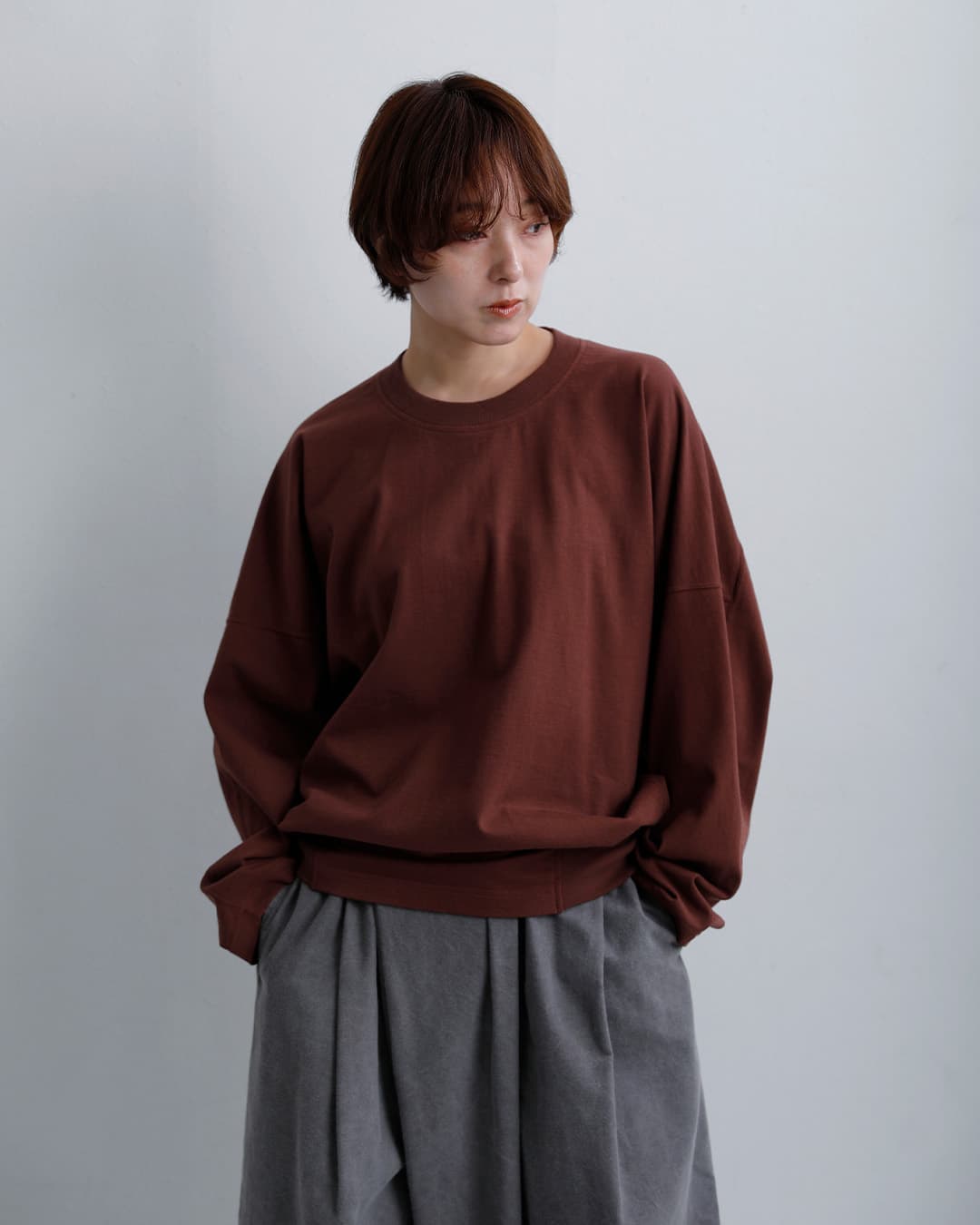 FACTORYコットン サイドリブ トレーナー t-04-same1