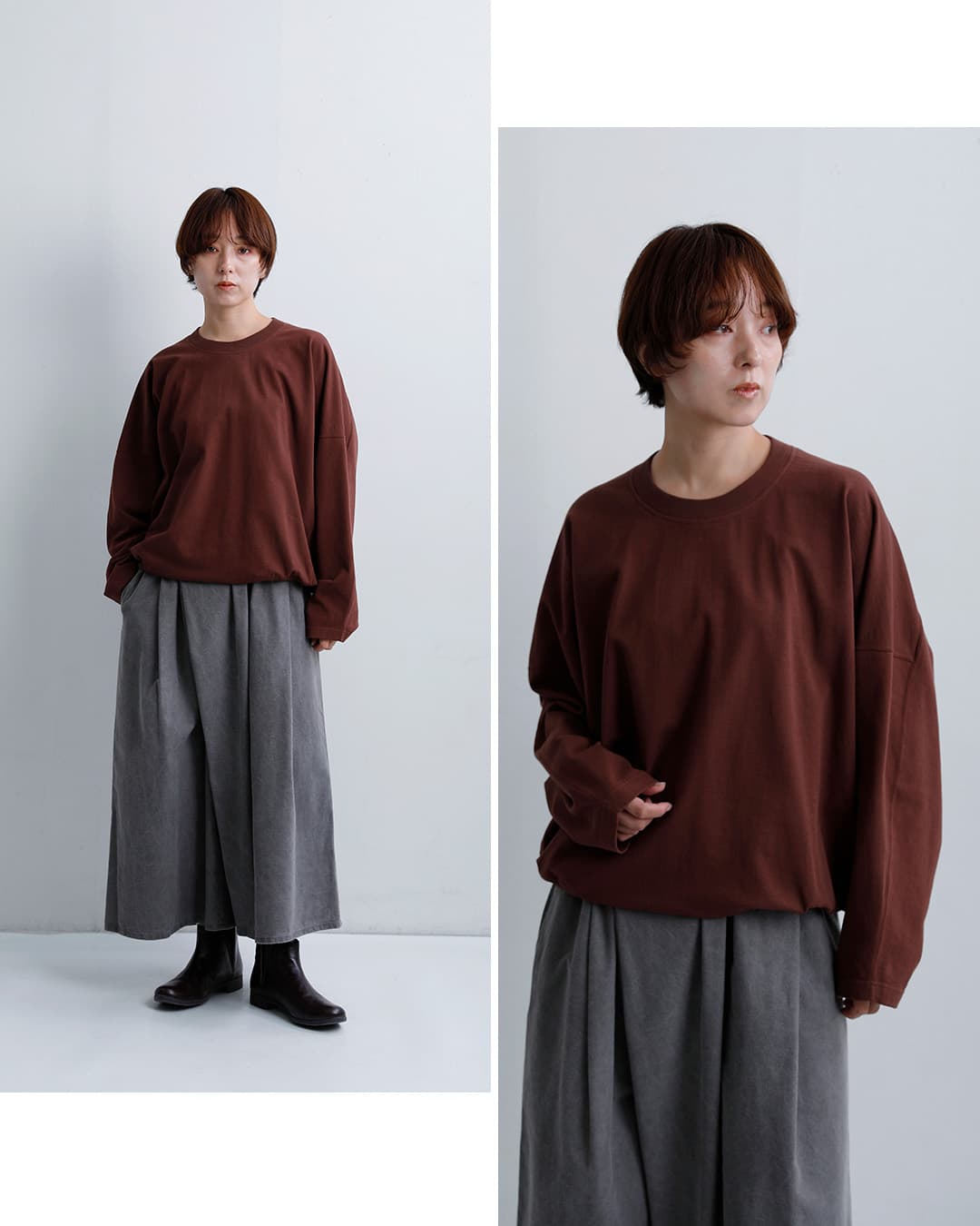 FACTORYコットン サイドリブ トレーナー t-04-same1