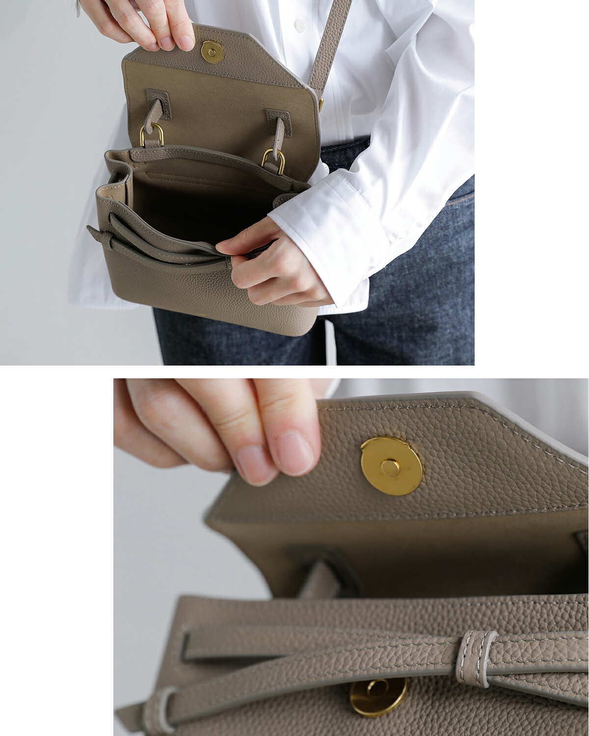 TOV(トーヴ)カウレザー シボ クロスリボン 2way ショルダー ハンドバッグ MIMI MINI t26w01b605