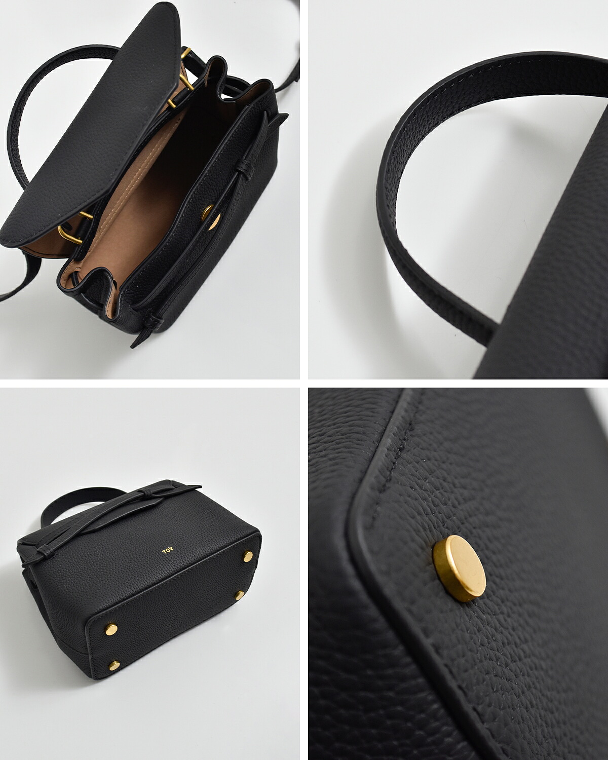 TOV(トーヴ)カウレザー シボ クロスリボン 2way ショルダー ハンドバッグ MIMI MINI t26w01b605