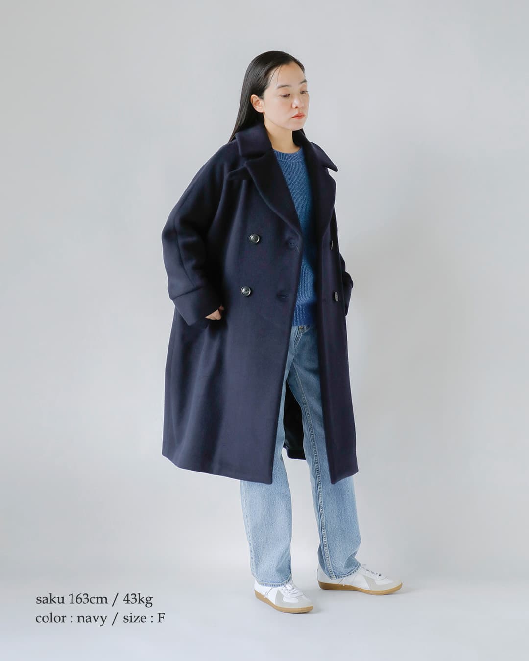 ⭐︎最終値下⭐︎TICCA ティッカ チェック ロングコート ネイビー 2026aw新作]TICCA ティッカ ウール ダブル テント コート tbfa-201