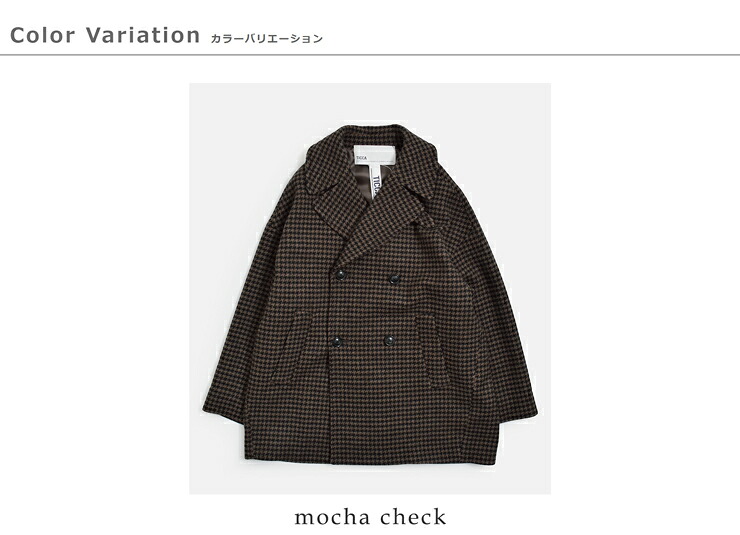 TICCA(ティッカ)ウール ハウンドトゥース ピーコート tbfa-212