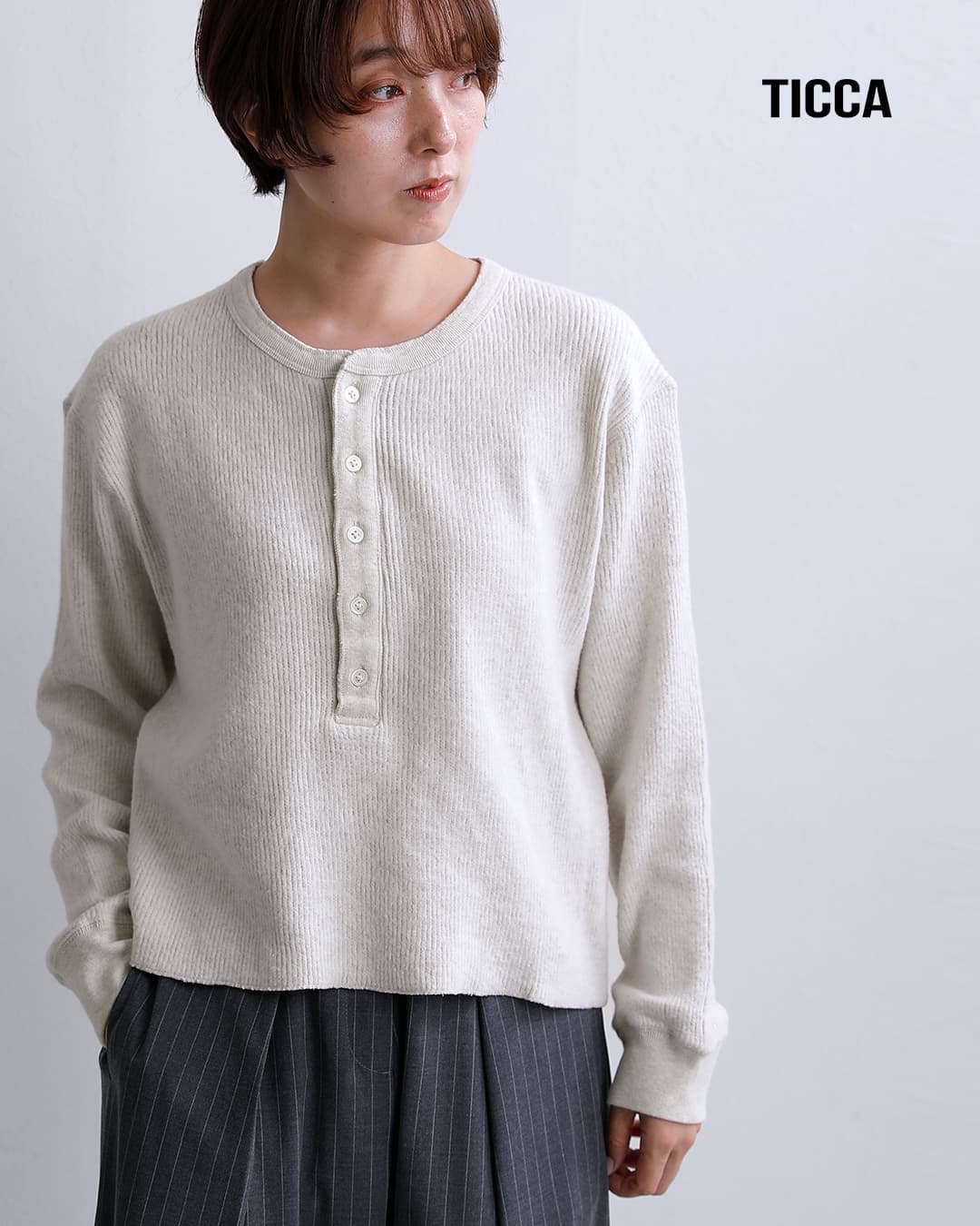 TICCAピーチワッフルショート 2way プルオーバー tbfa-281