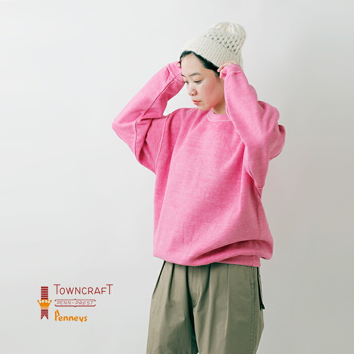 TOWN CRAFT(タウンクラフト)フリース90sピグメントクルーネックスウェットシャツtc25f020