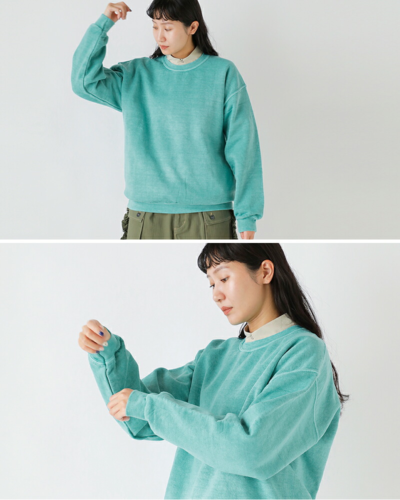 TOWN CRAFT(タウンクラフト)フリース90sピグメントクルーネックスウェットシャツtc25f020