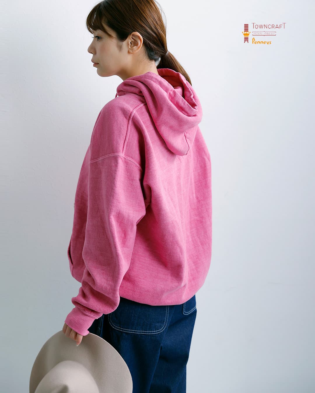 TOWN CRAFTフリース 90s ピグメント プル フーディー tc25f021