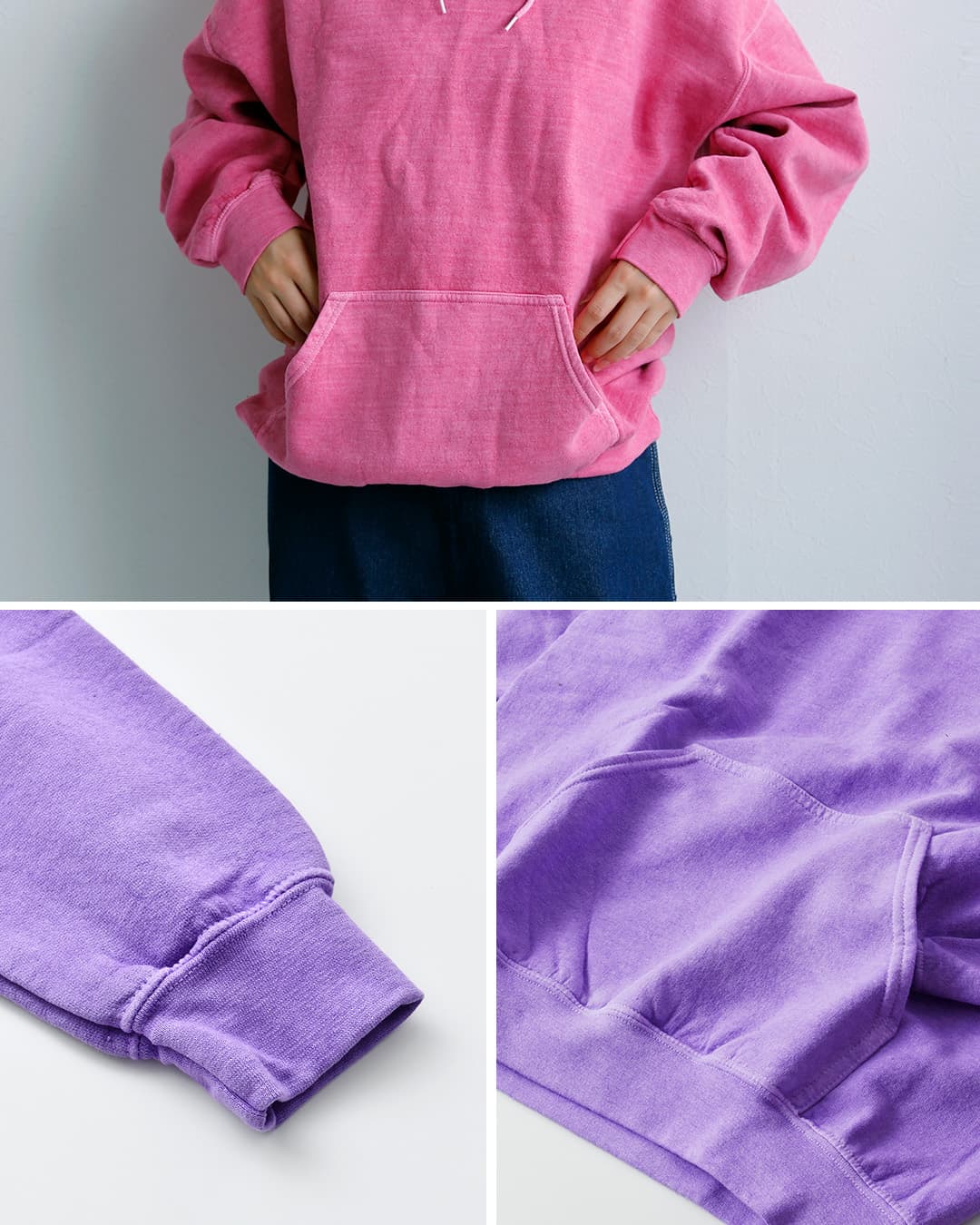TOWN CRAFTフリース 90s ピグメント プル フーディー tc25f021