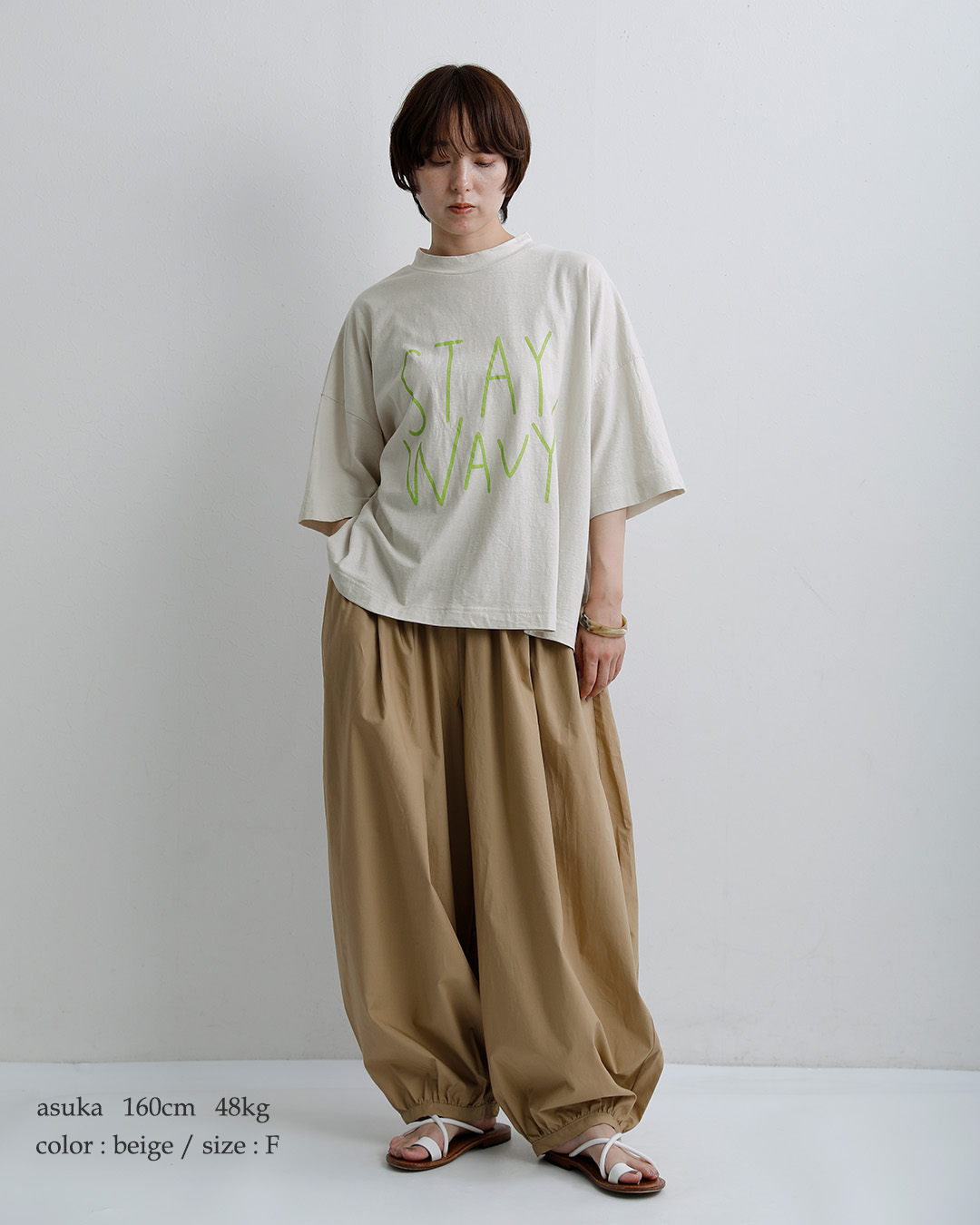 tumuguコットン ラフィ天竺 プリント Tシャツ STAY WAVY tc26221