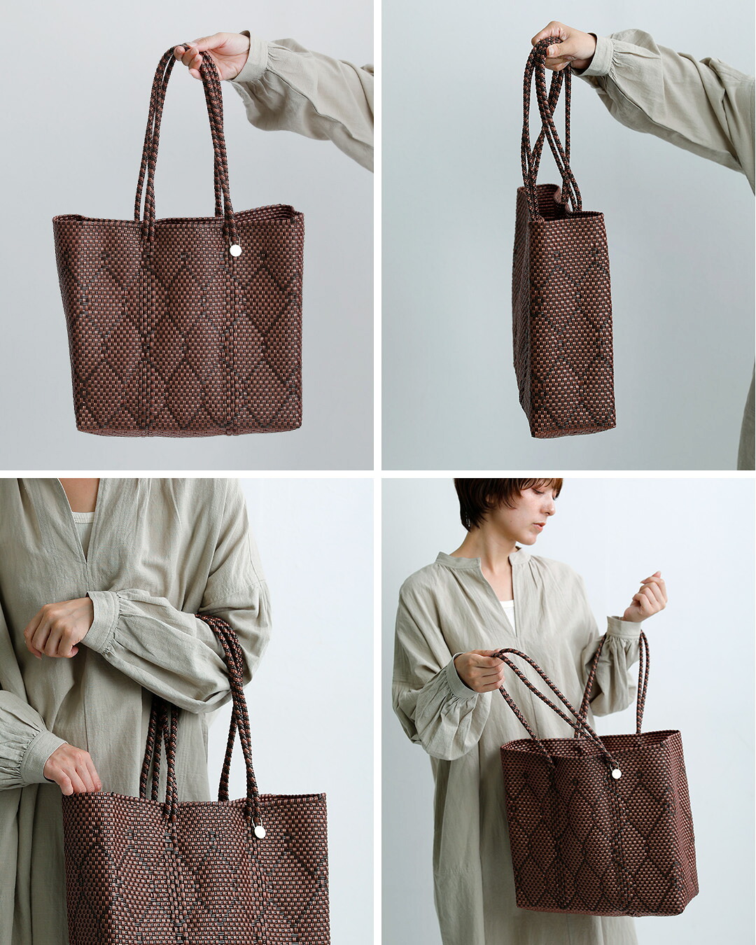 Letraメルカドバッグ ロングハンドル Mサイズ “TILE / RITMO” tile-rit-m-lh