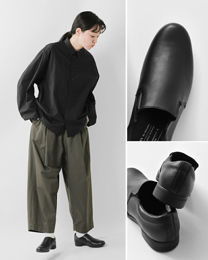 TRAVEL SHOES by chausser(トラベルシューズバイショセ)レザースリッポンシューズtr-003