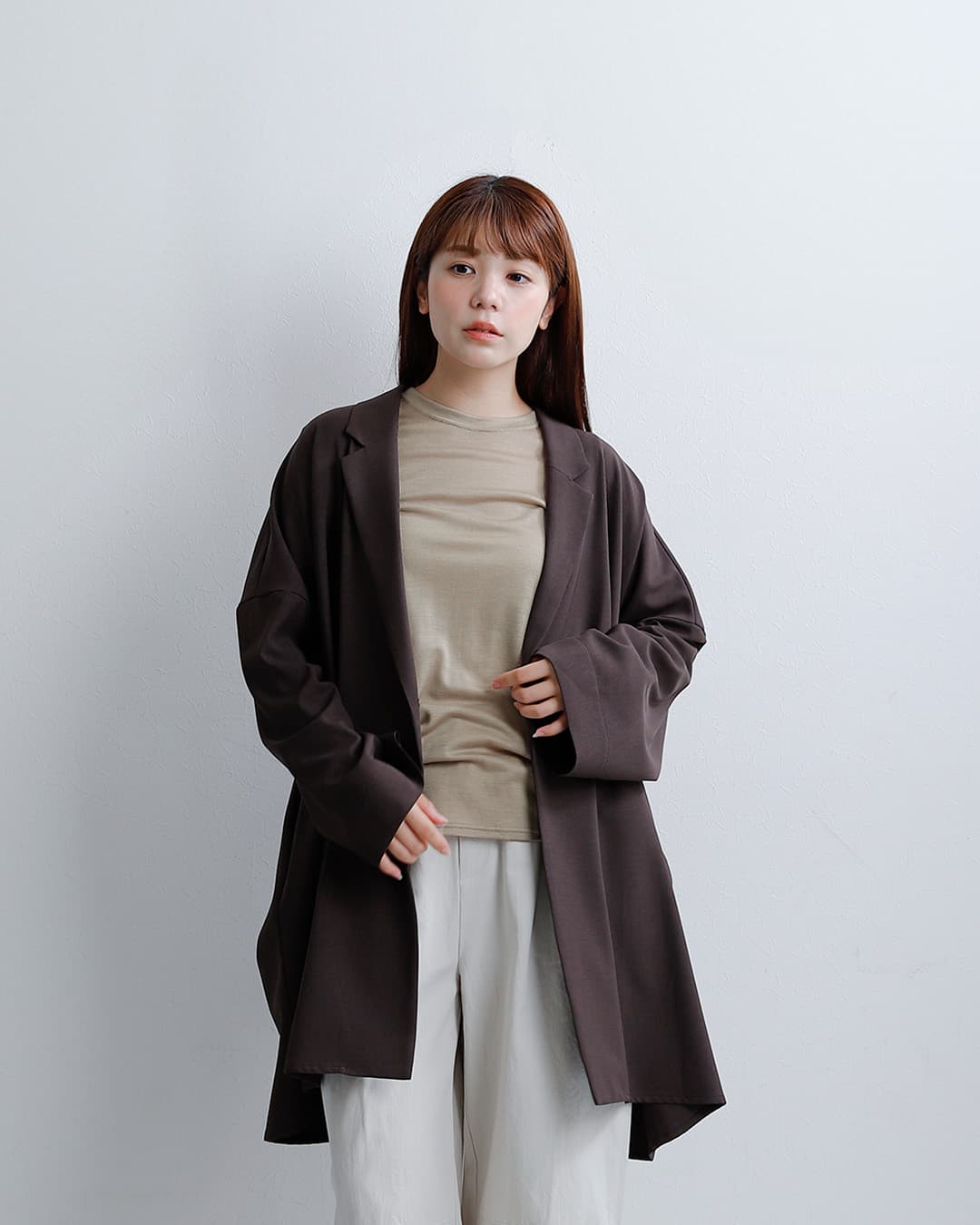 tissu(ティシュ)ウォッシャブル ウール天竺 クルーネック プルオーバー ts233ct092