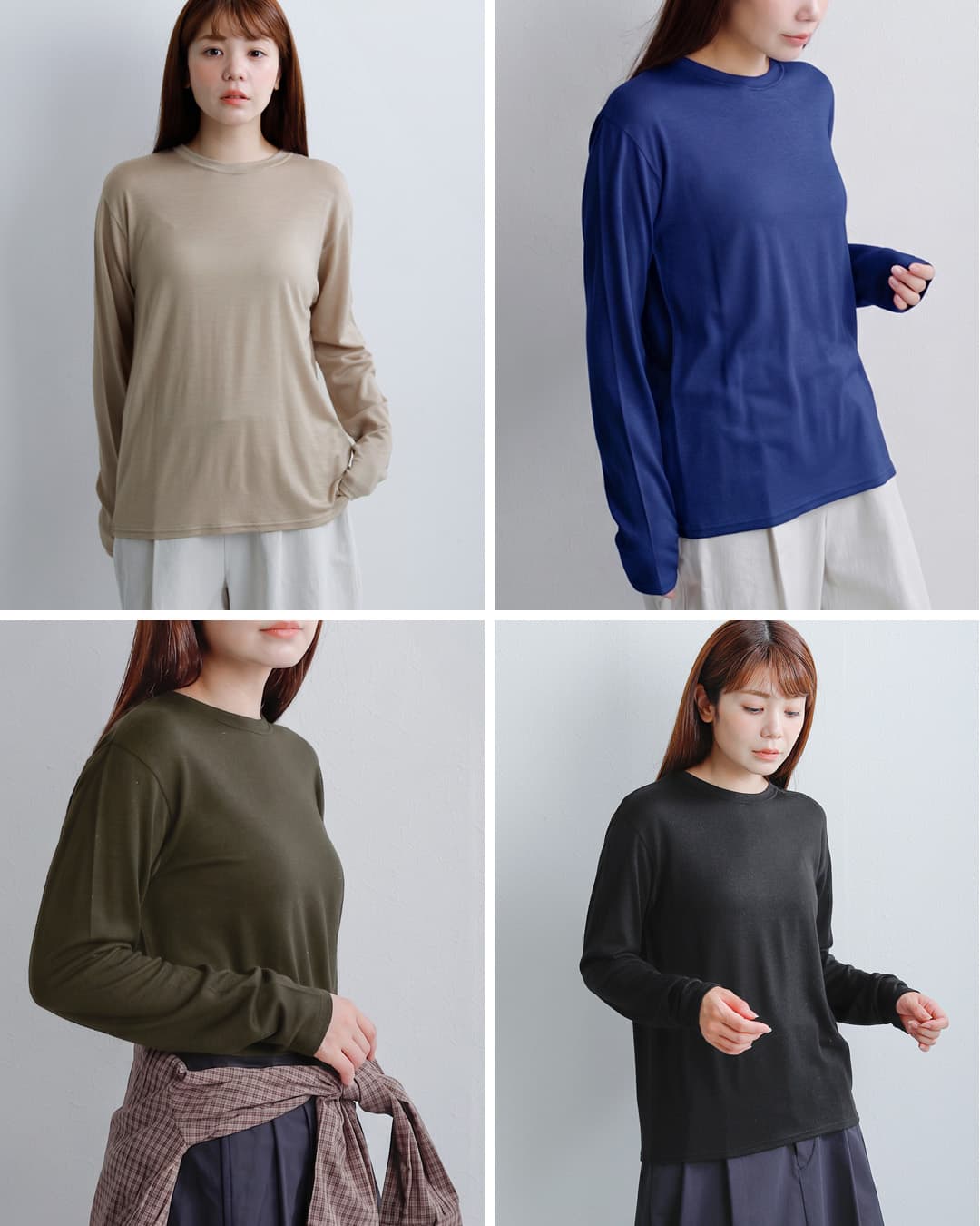 tissu(ティシュ)ウォッシャブル ウール天竺 クルーネック プルオーバー ts233ct092