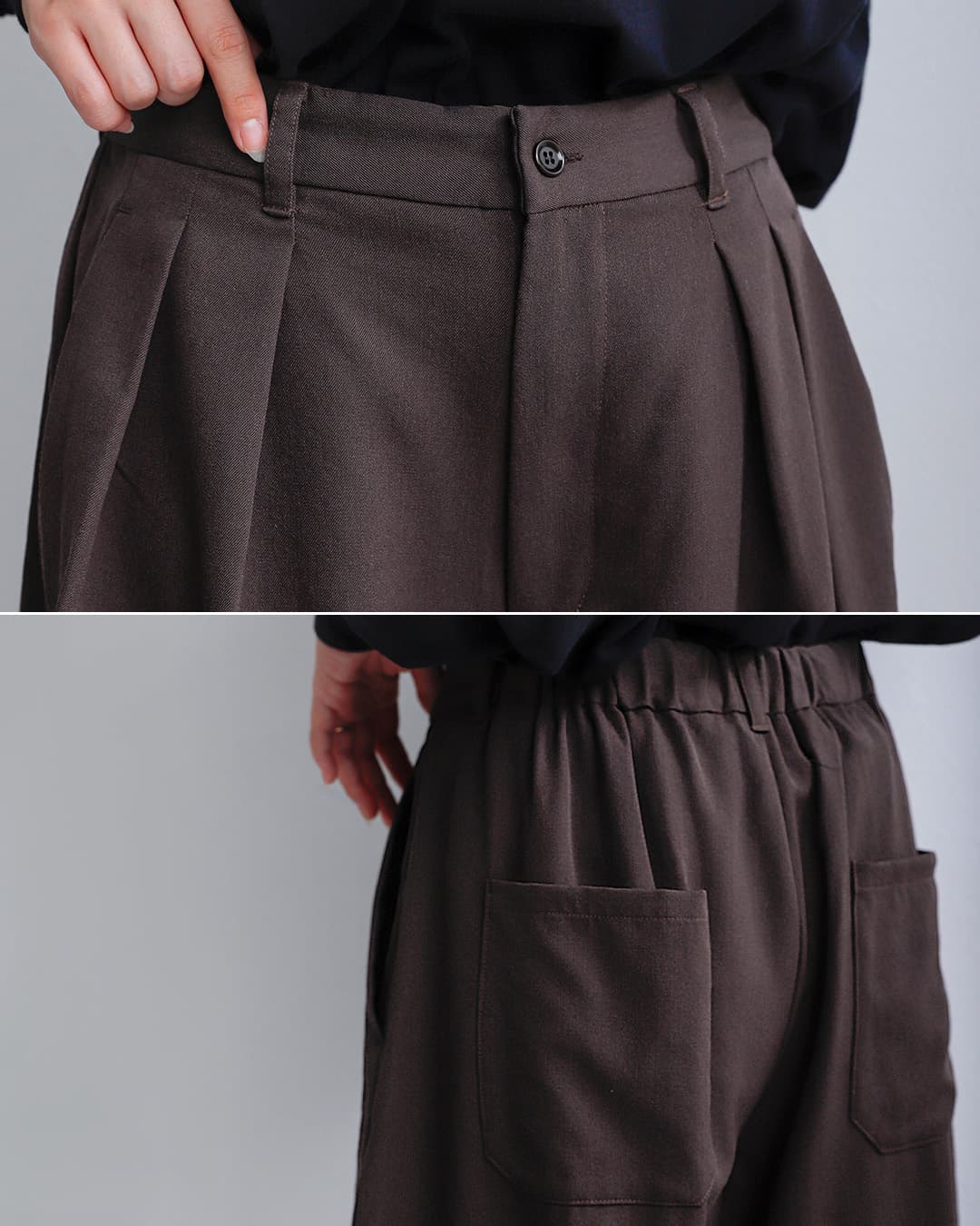 tissuウール ルマーノツイル タック ハーフパンツ