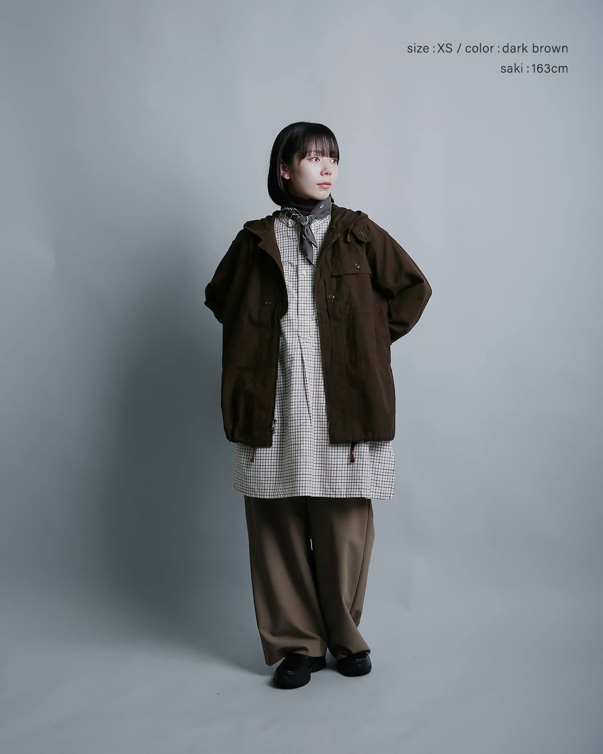 ENGINEERED GARMENTS(エンジニアド ガーメンツ)コットン ブラッシュドツイル フード ジップシャツ Zip Hooded Shirt tx069