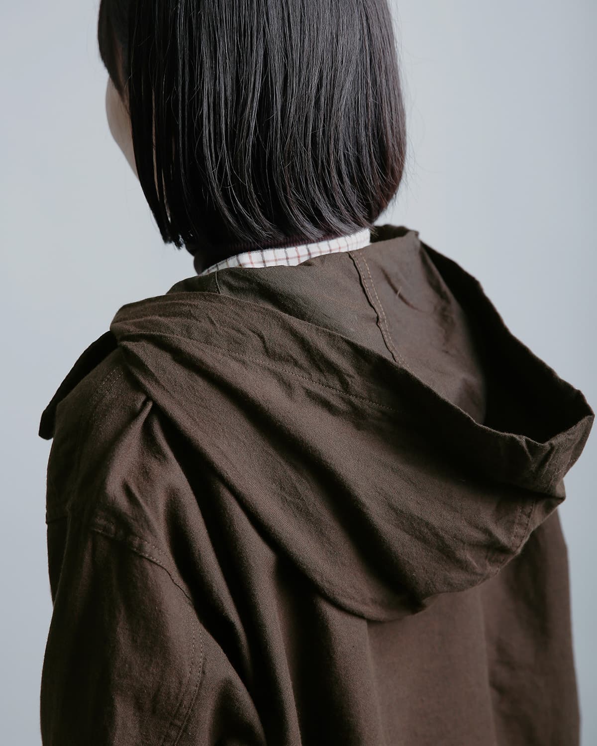 ENGINEERED GARMENTS(エンジニアド ガーメンツ)コットン ブラッシュドツイル フード ジップシャツ Zip Hooded Shirt tx069