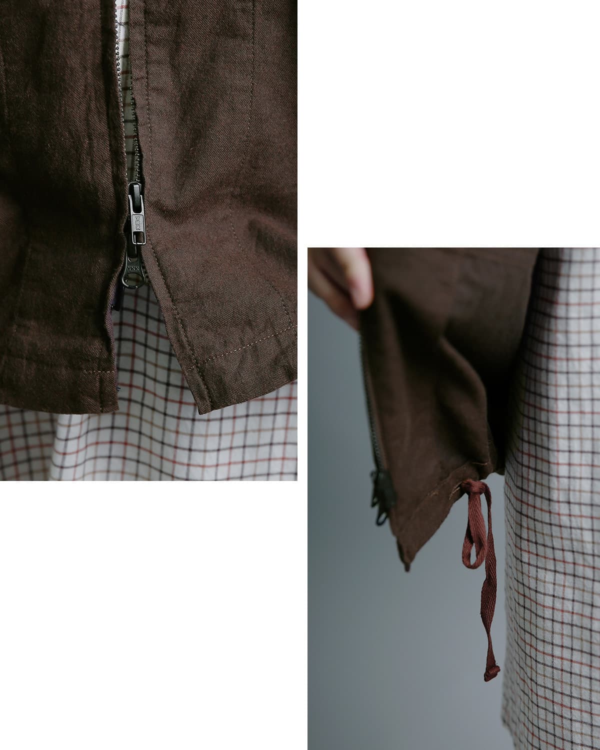ENGINEERED GARMENTS(エンジニアド ガーメンツ)コットン ブラッシュドツイル フード ジップシャツ Zip Hooded Shirt tx069