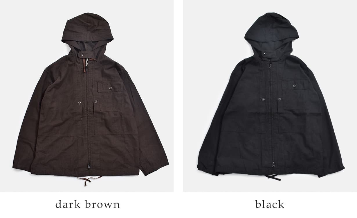ENGINEERED GARMENTS(エンジニアド ガーメンツ)コットン ブラッシュドツイル フード ジップシャツ Zip Hooded Shirt tx069