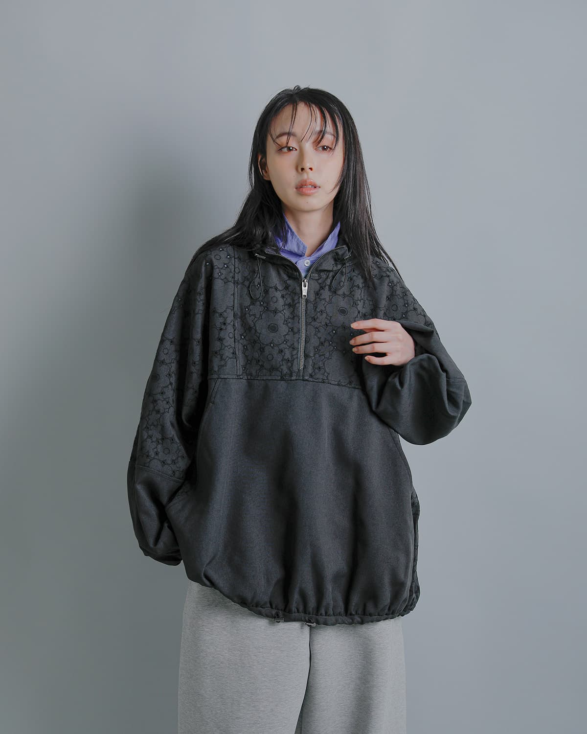 RHODOLIRIONトロピカル オリジナル刺繍 アノラックジャケット Anorak Jacket tx1007
