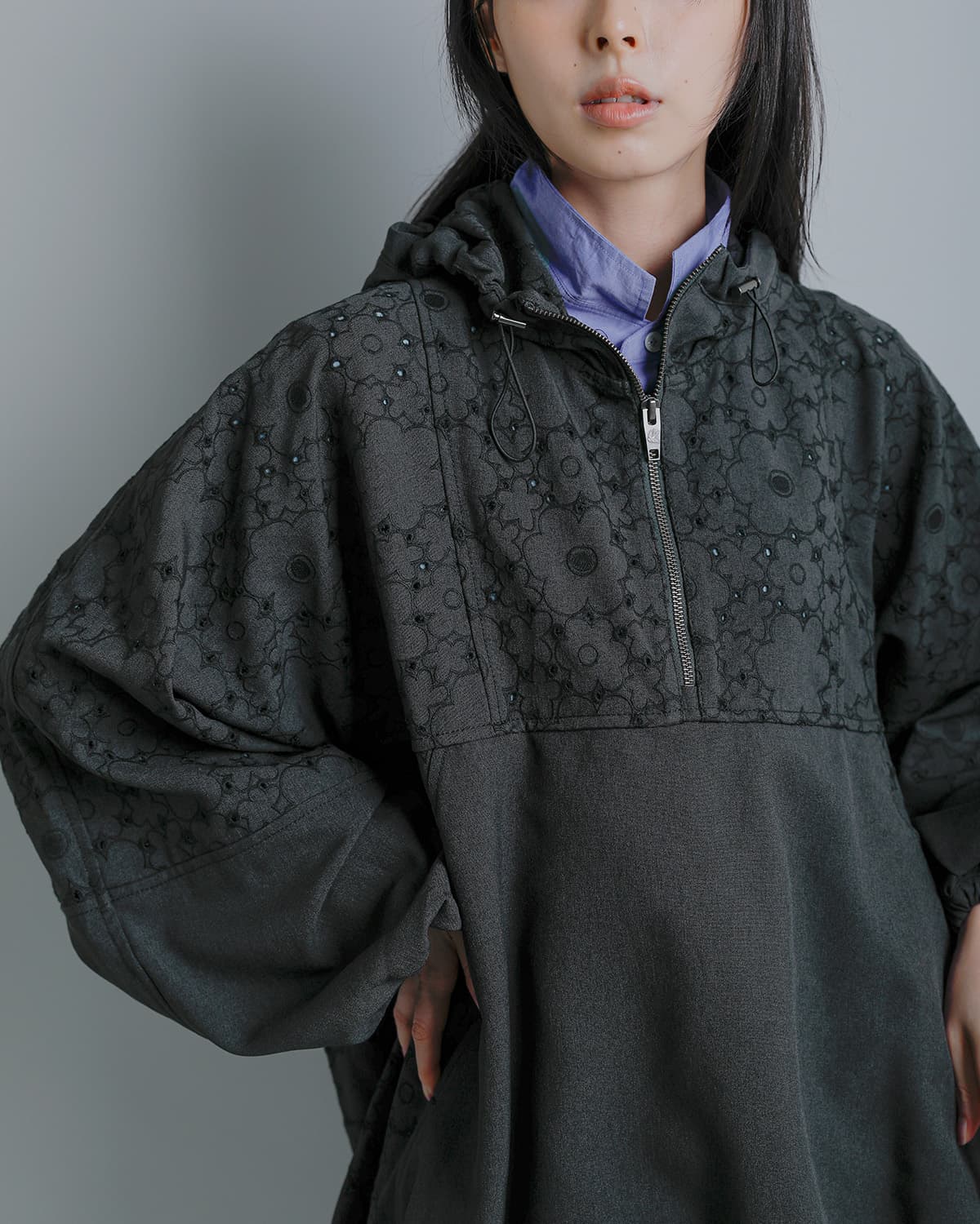 RHODOLIRIONトロピカル オリジナル刺繍 アノラックジャケット Anorak Jacket tx1007